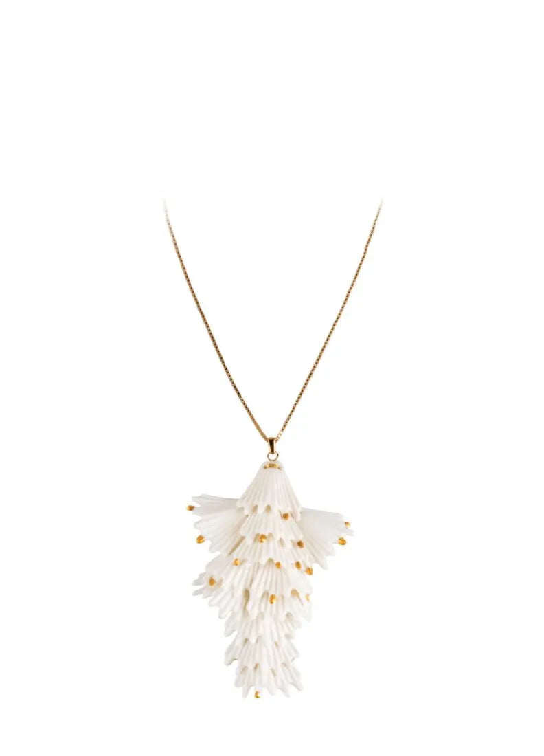 Actinia Pendant - White and Gold Luster