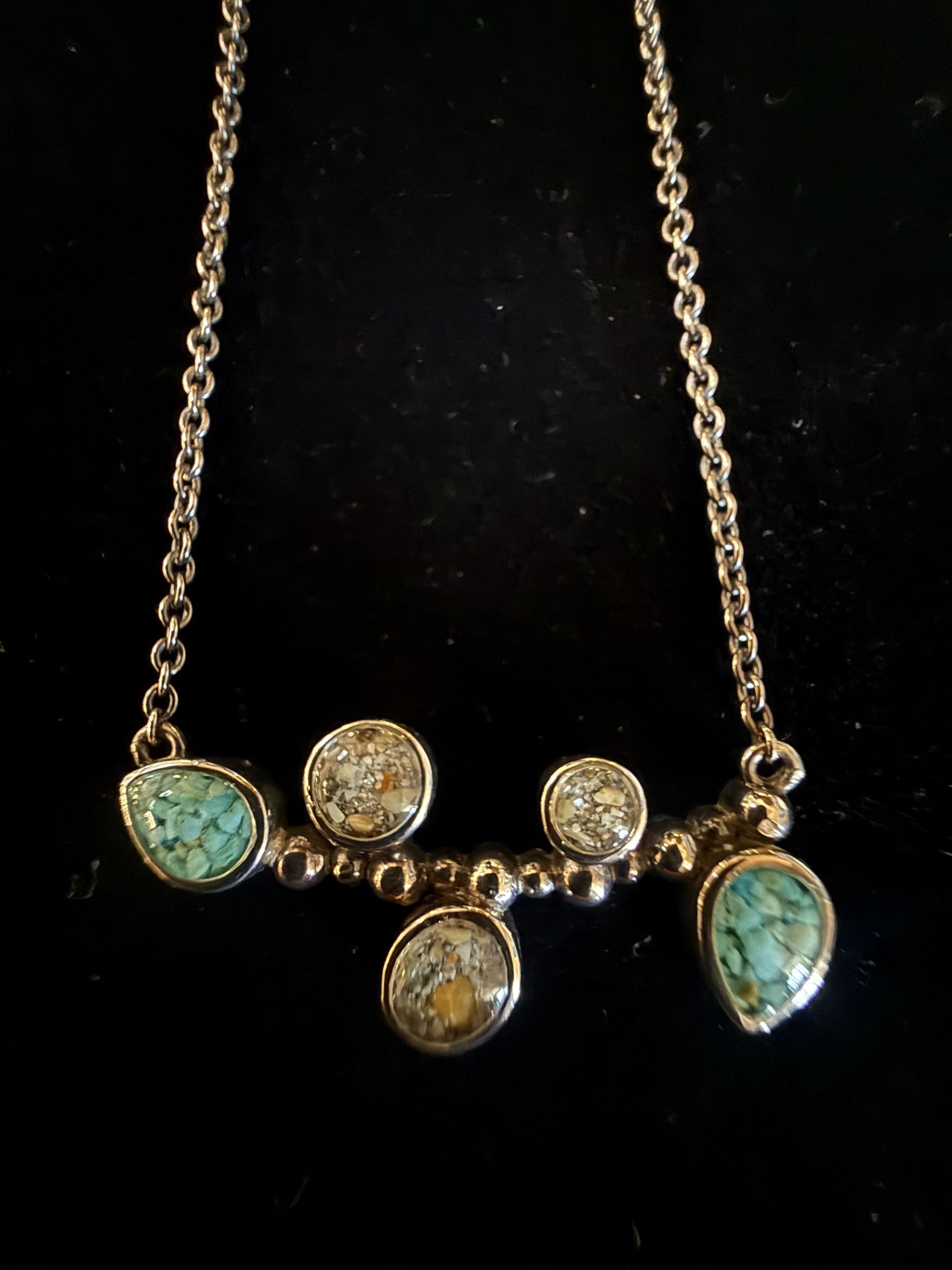 Silver Five Elements Necklace - Dune