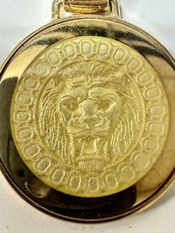Colby Davis: Lion Head Gold Vermeil Medallion - Large
