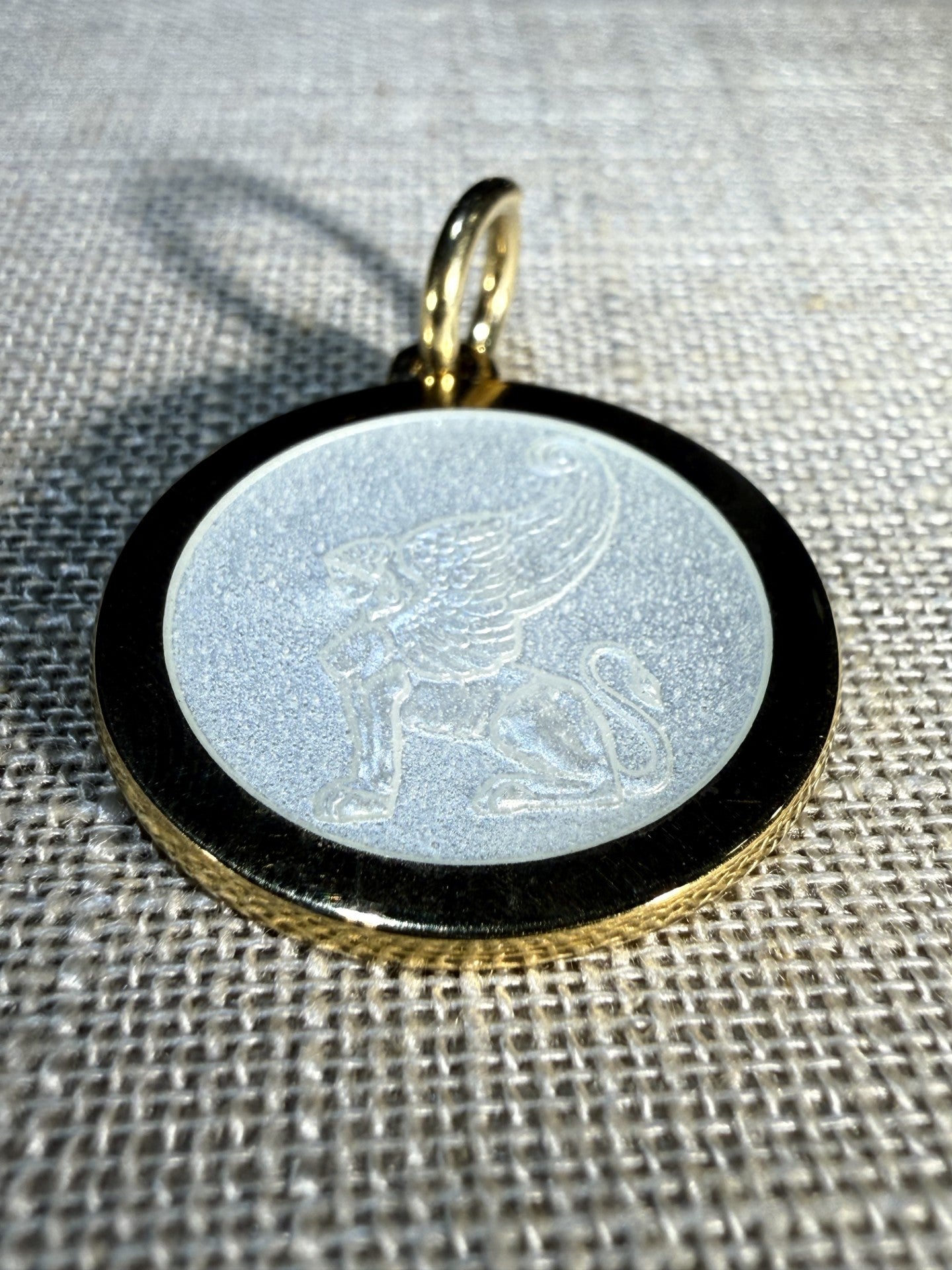 Colby Davis: Winged Sphinx Gold Vermeil Medallion - Medium
