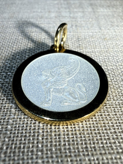 Colby Davis: Winged Sphinx Gold Vermeil Medallion - Medium