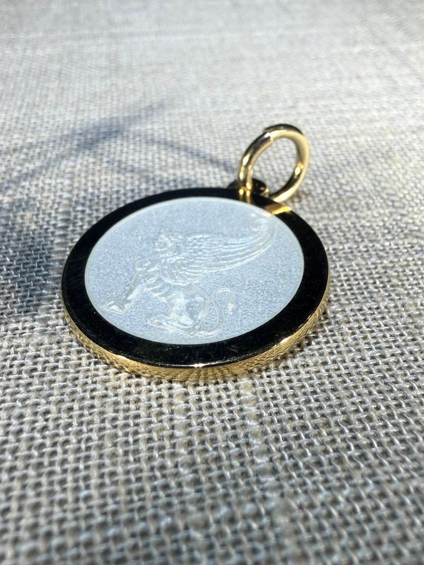 Colby Davis: Winged Sphinx Gold Vermeil Medallion - Medium