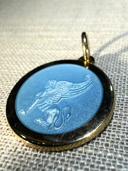 Colby Davis: Winged Sphinx Gold Vermeil Medallion - Medium