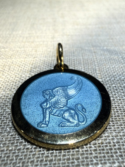 Colby Davis: Winged Sphinx Gold Vermeil Medallion - Medium