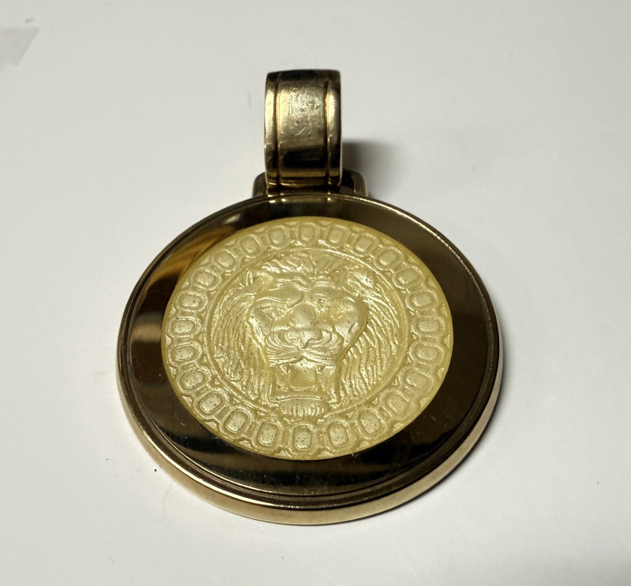 Colby Davis: Lion Head Gold Vermeil Medallion - Large