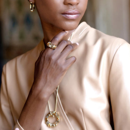 Gold Sand Brooch and Necklace - Dune x Breedlove