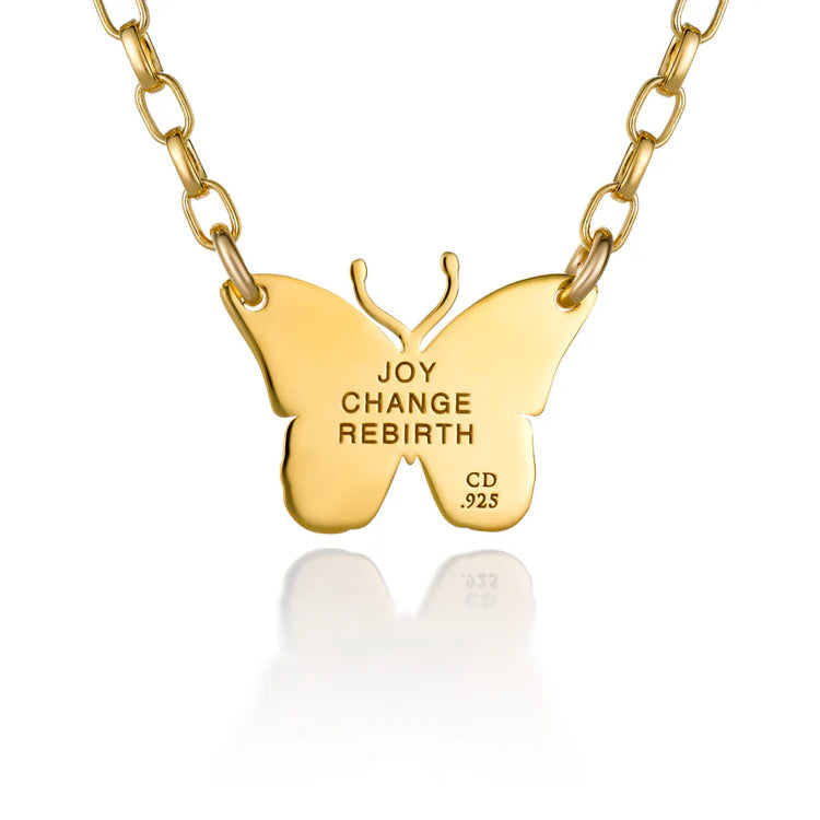 Colby Davis: Butterfly Gold Vermeil Bar Necklace