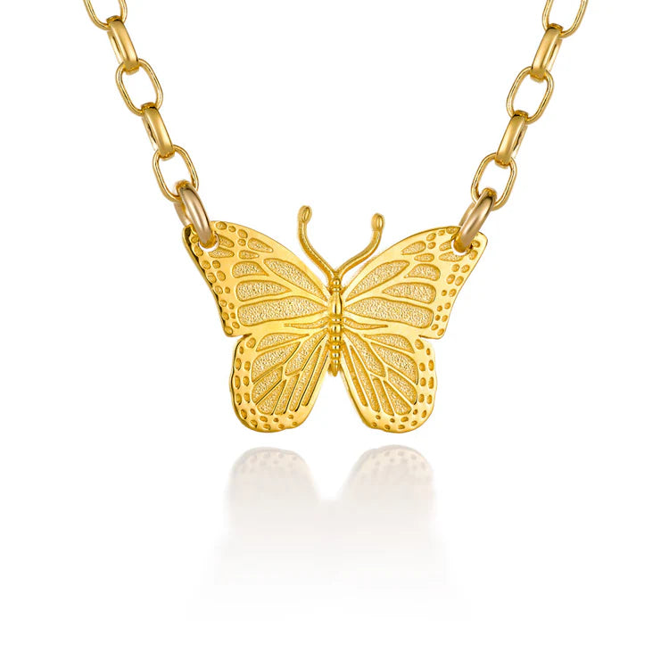 Colby Davis: Butterfly Gold Vermeil Bar Necklace