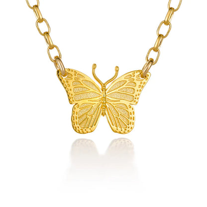 Colby Davis: Butterfly Gold Vermeil Bar Necklace