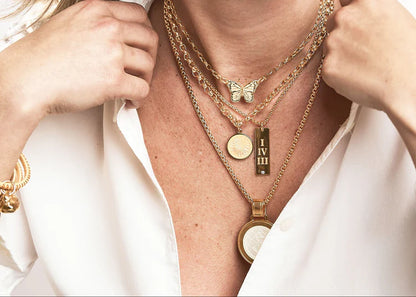 Colby Davis: Butterfly Gold Vermeil Bar Necklace