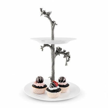 Honeybee Dessert Stand: Two-Tiered Elegance