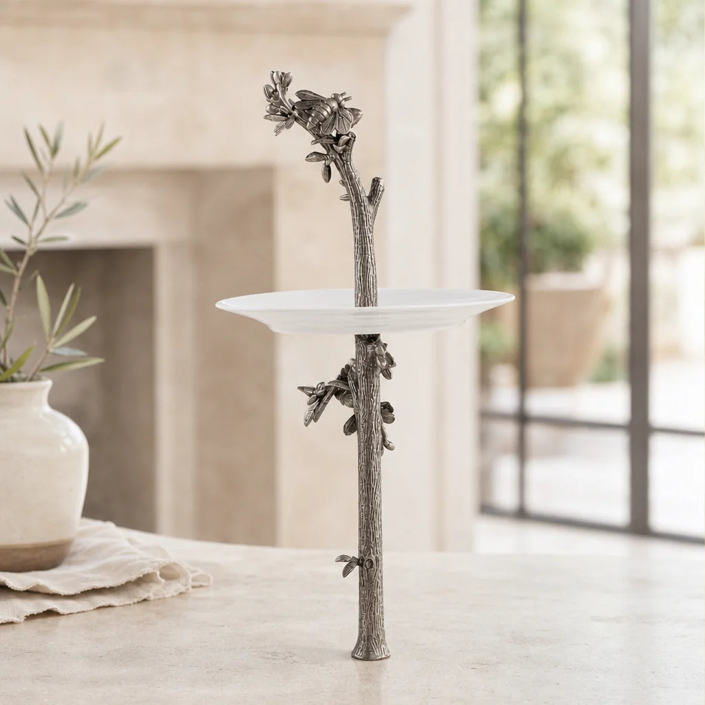 Honeybee Dessert Stand: Two-Tiered Elegance
