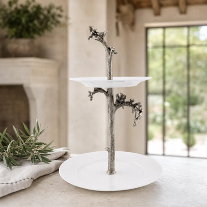 Honeybee Dessert Stand: Two-Tiered Elegance