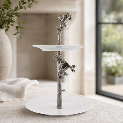 Honeybee Dessert Stand: Two-Tiered Elegance