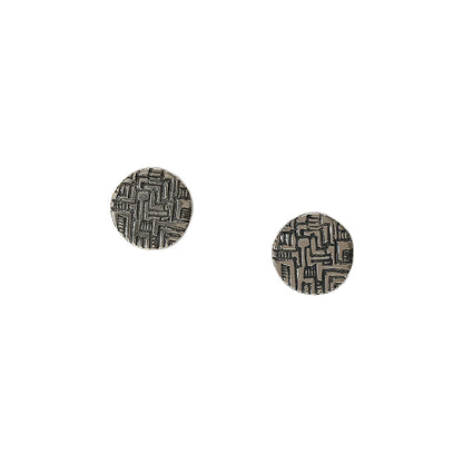 Abstract Silver Stud Earrings