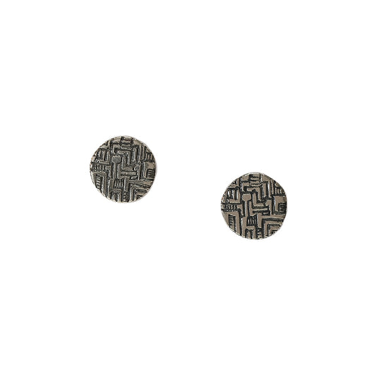 Abstract Silver Stud Earrings