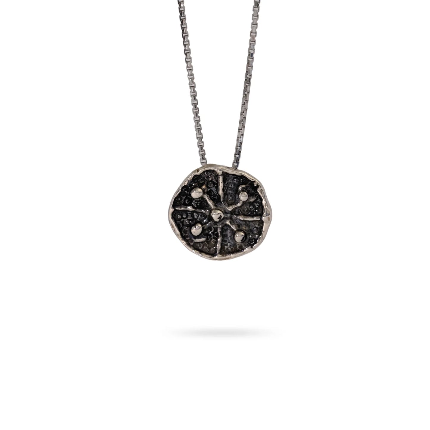 Oxidized Silver Sand Dollar Necklace