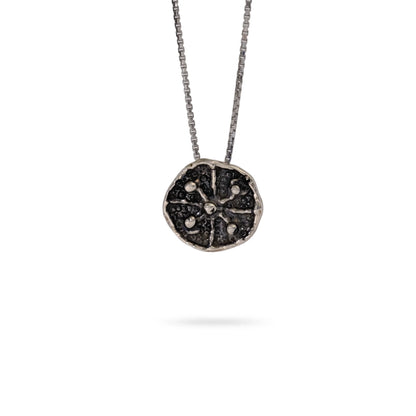 Oxidized Silver Sand Dollar Necklace