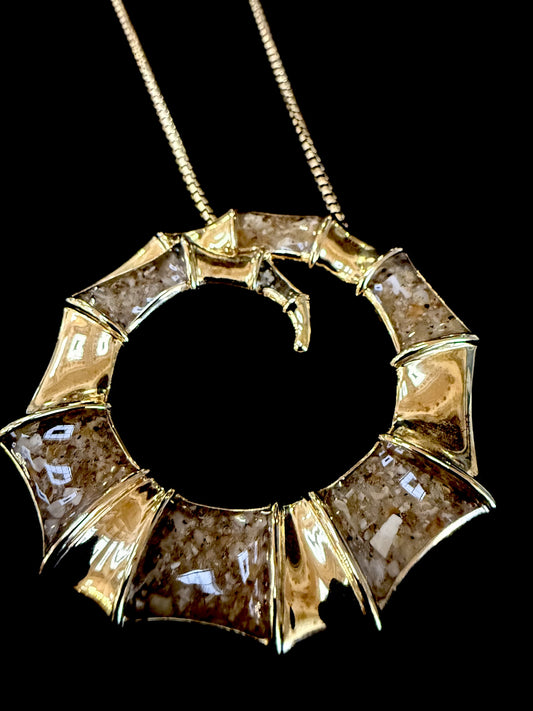 Gold Sand Brooch and Necklace - Dune x Breedlove
