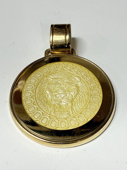 Colby Davis: Lion Head Gold Vermeil Medallion - Large