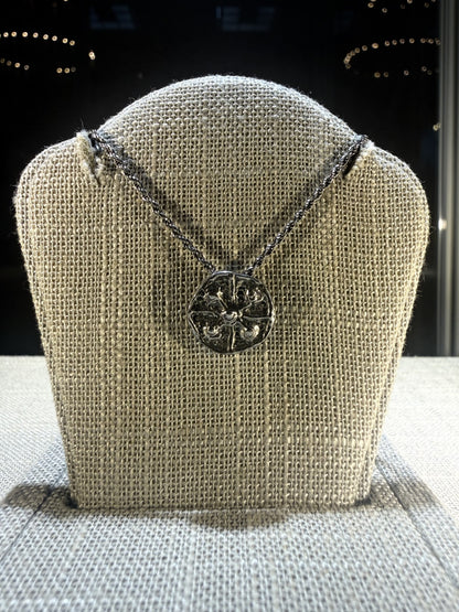 Oxidized Silver Sand Dollar Necklace