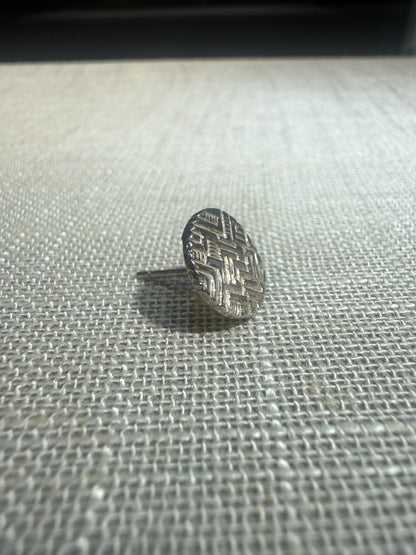 Abstract Silver Stud Earrings