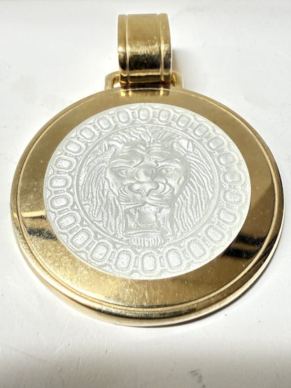 Colby Davis: Lion Head Gold Vermeil Medallion - Large