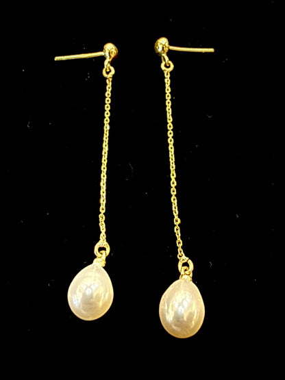 Chain Pearl Earrings