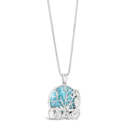 Silver Seaside Collage Statement Necklace - Dune